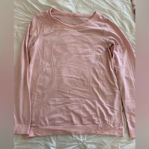 Light pink Lululemon swiftly relaxed long-sleeved shirt